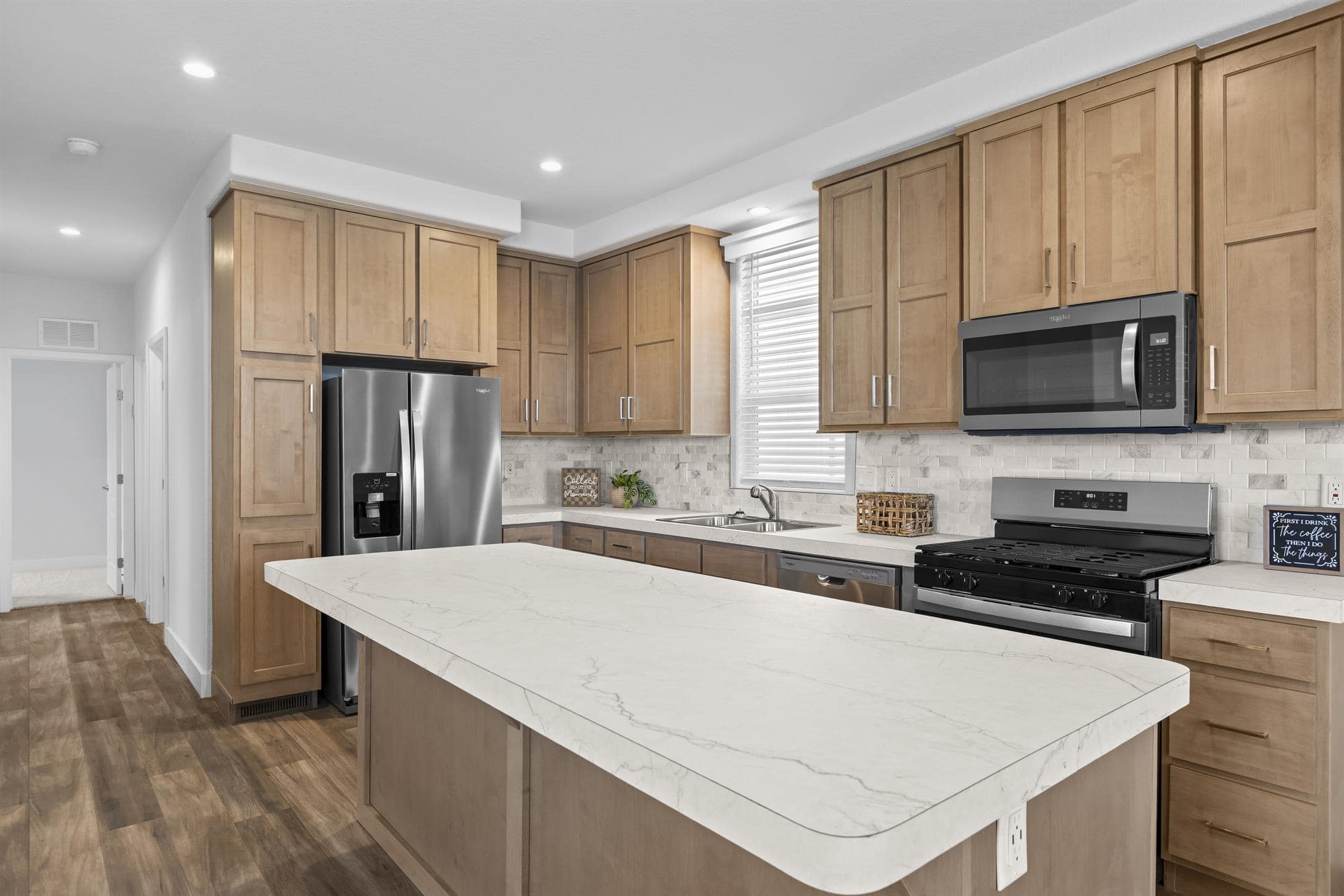 Large kitchen island with plenty of prep space